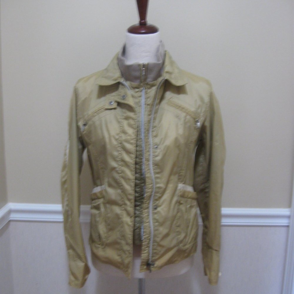 Womens Hiking Outdoor Windbreaker Cargo Jacket Khaki sz S
